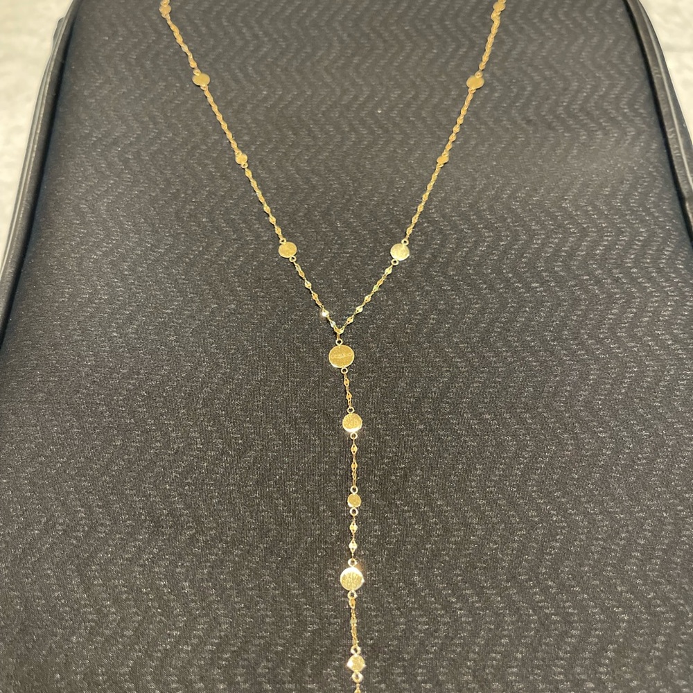 Elegant Gold Beaded Necklace 14K
